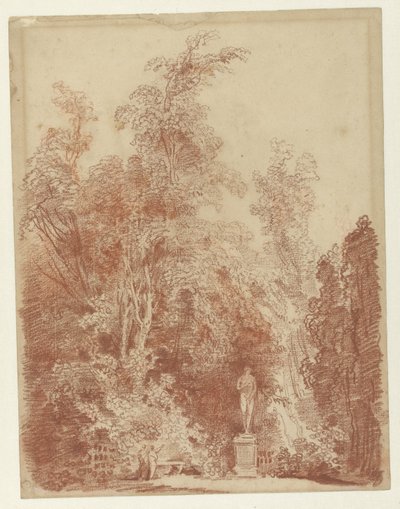 Vista en un parque con una estatua de Venus de Hubert Robert