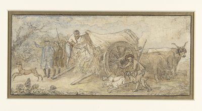 Vagón cubierto en la Campagna de Hubert Robert