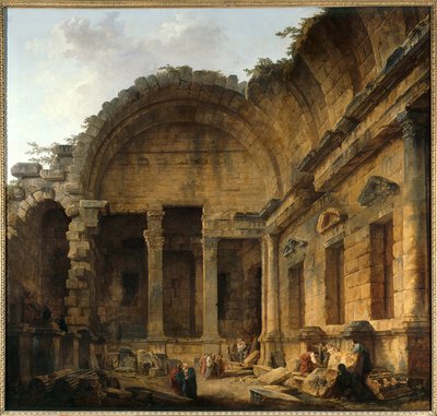 Interior del Templo de Diana en Nimes de Hubert Robert
