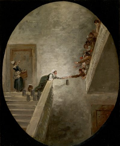 La distribución de leche en la prisión de Saint-Lazare de Hubert Robert