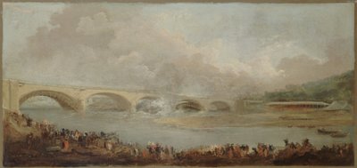 Le décintrement du pont de Neuilly, le 22 septembre 1772, entre 1772 y 1775 (óleo) de Hubert Robert