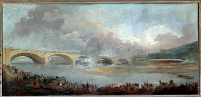 Le decintrement du pont de Neuilly le 22/09/1772 de Hubert Robert