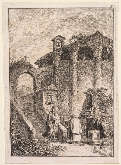 Las veladas de Roma: El templo antiguo de Hubert Robert