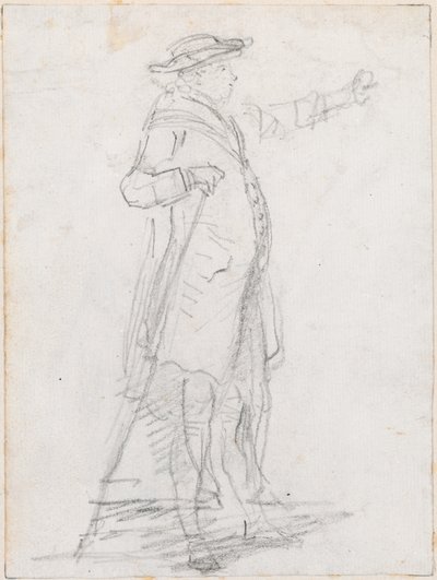 Hombre con Bastón, Visto de Perfil de Hubert Robert
