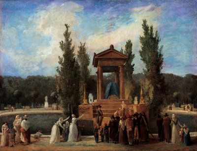 Monumento elevado en las Tullerías en honor a Jean Jacques Rousseau el 10 de octubre de Hubert Robert