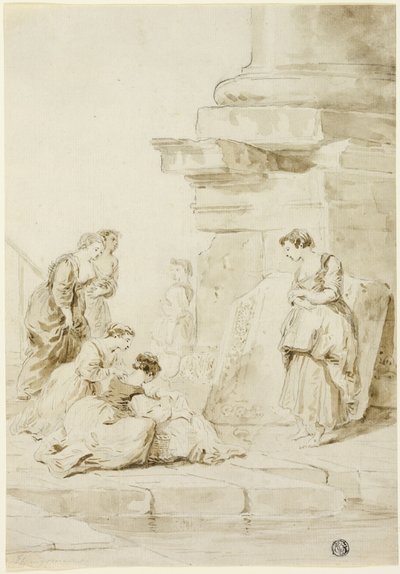 Moisés salvado de las aguas de Hubert Robert