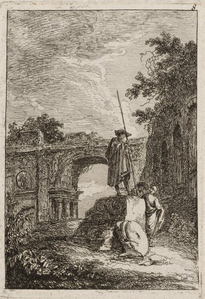Placa Ocho de Noches en Roma, 1763-64 de Hubert Robert
