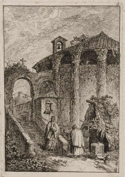 Placa Cinco de Tardes en Roma de Hubert Robert