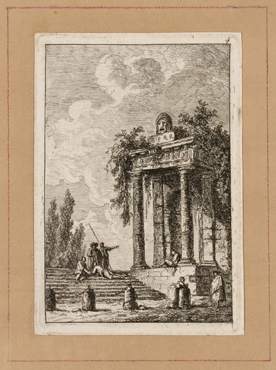 Placa cuatro de Noches en Roma de Hubert Robert