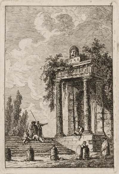 Placa Cuatro de Noches en Roma, 1763-64 de Hubert Robert