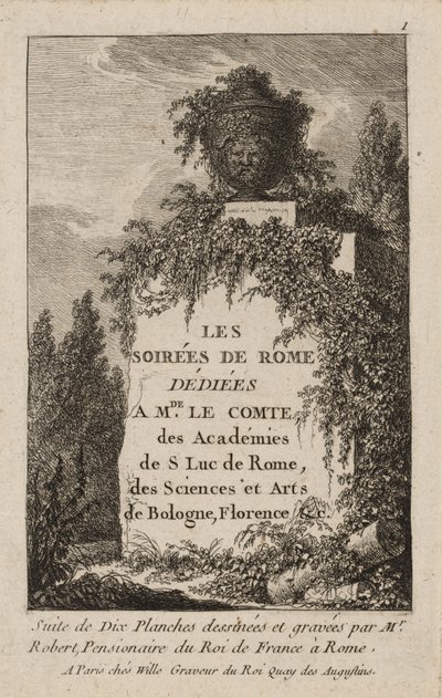 Placa Uno de Noches en Roma de Hubert Robert