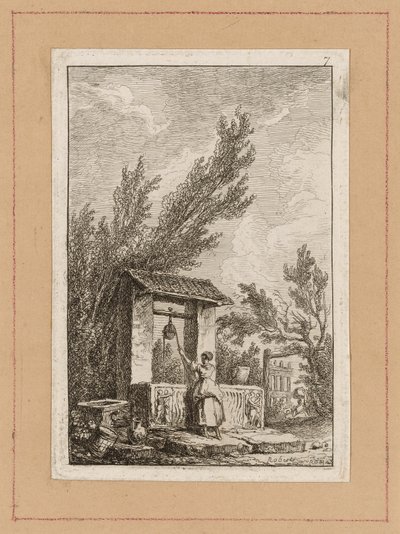 Placa Siete de Tardes en Roma de Hubert Robert