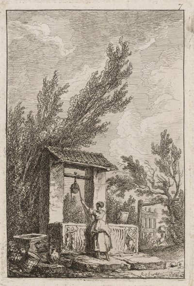 Placa Siete de Noches en Roma de Hubert Robert