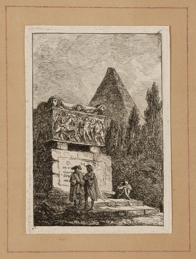 Lámina Seis de Noches en Roma de Hubert Robert