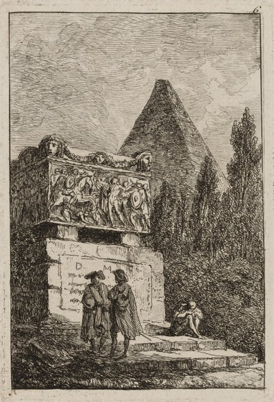Placa Seis de Noches en Roma, 1763-64 de Hubert Robert