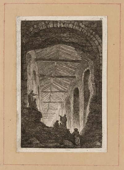 Placa diez de Tardes en Roma de Hubert Robert