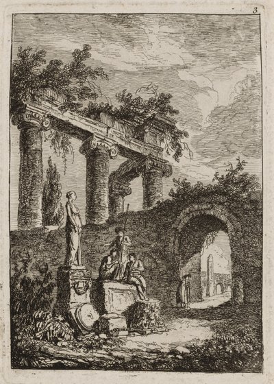 Placa Tres de Noches en Roma de Hubert Robert