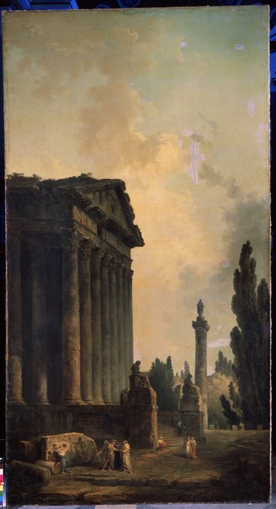 Restos. Pintura de Hubert Robert (1733-1808), óleo sobre lienzo de Hubert Robert