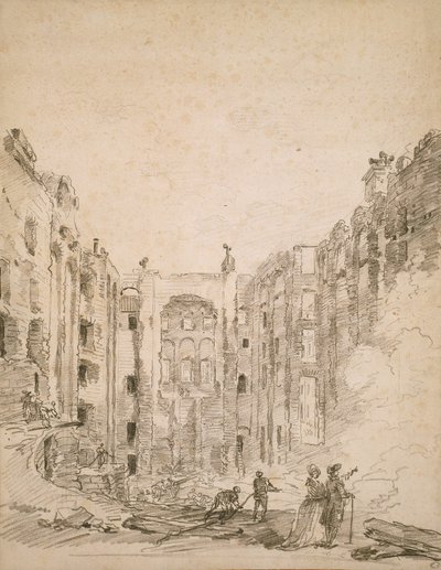 Ruinas de la Ópera tras el incendio de 1781 de Hubert Robert