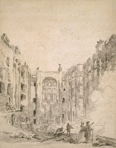 Ruinas de la Ópera después del incendio de 1781, 1781 de Hubert Robert
