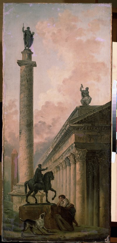 Sarcófago. Pintura de Hubert Robert (1733-1808), óleo sobre lienzo de Hubert Robert