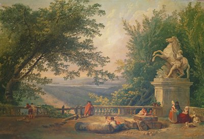 Ruinas de terraza en un parque, c.1780 de Hubert Robert