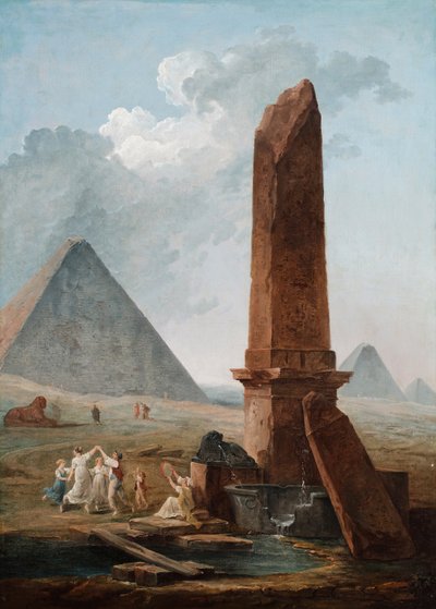 La Farandola entre Monumentos Egipcios de Hubert Robert