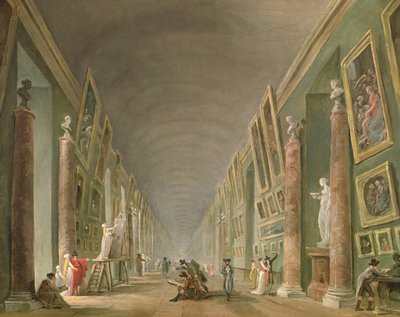 La Gran Galería del Louvre entre 1801 y 1805 de Hubert Robert