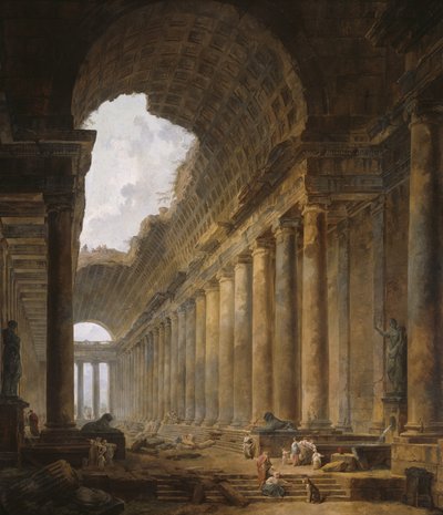 El viejo templo, 1787-88 de Hubert Robert