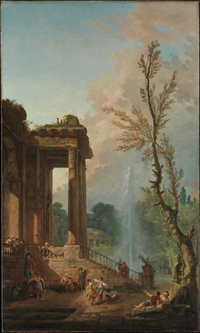 El pórtico de una mansión de campo de Hubert Robert