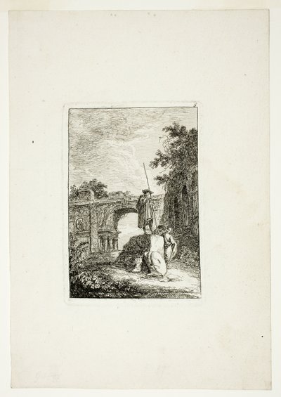 El Arco Triunfal, lámina ocho de Les Soirées de Rome de Hubert Robert