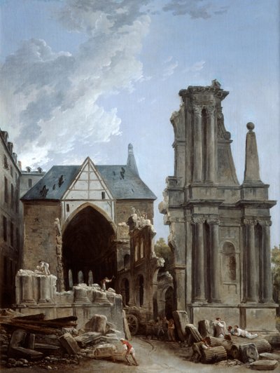 La demolición de la Iglesia de los Feuillants, 1805 de Hubert Robert