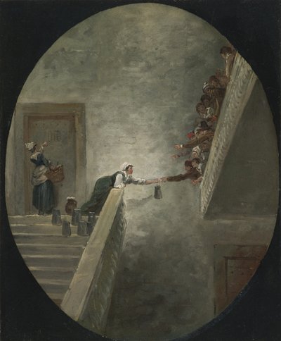 La distribución de leche en la prisión de Saint-Lazare, ca 1794 de Hubert Robert