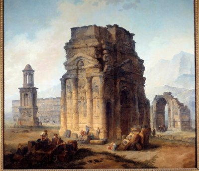 Vista del Arco de Triunfo y el Teatro de Orange de Hubert Robert