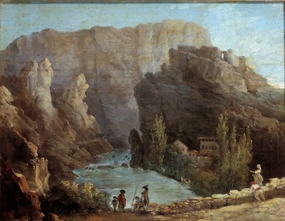 Vista de la fuente Vaucluse de Hubert Robert