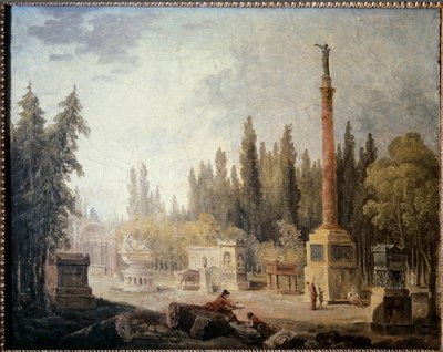 Vista del jardín del Museo de Monumentos Franceses de Hubert Robert