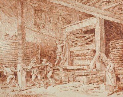 Prensa de Vino, c.1759 de Hubert Robert