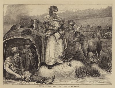 Un campamento gitano en Putney Common de Hubert von Herkomer