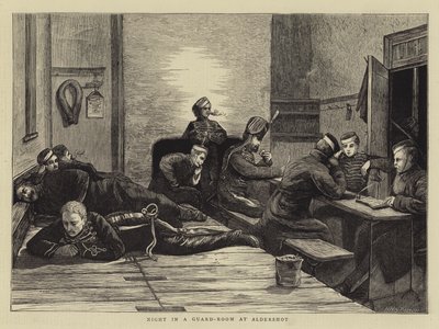 Noche en una sala de guardia en Aldershot de Hubert von Herkomer