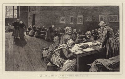 Vejez, un estudio en la Unión de Westminster de Hubert von Herkomer
