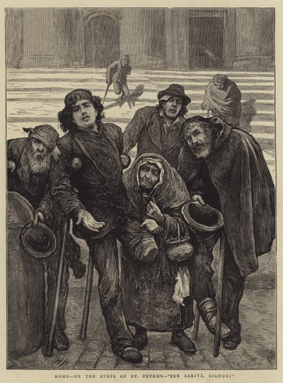Roma, en los escalones de San Pedro, Per Carita, Signori de Hubert von Herkomer