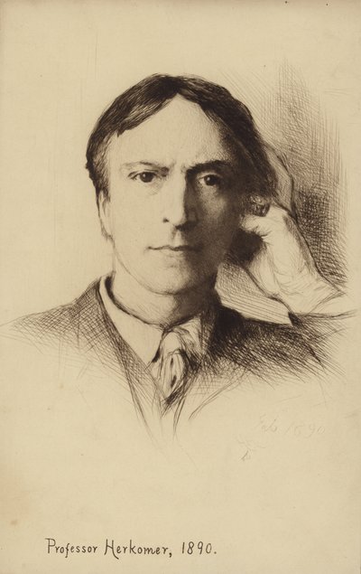 Autorretrato del artista británico Hubert Herkomer de Hubert von Herkomer