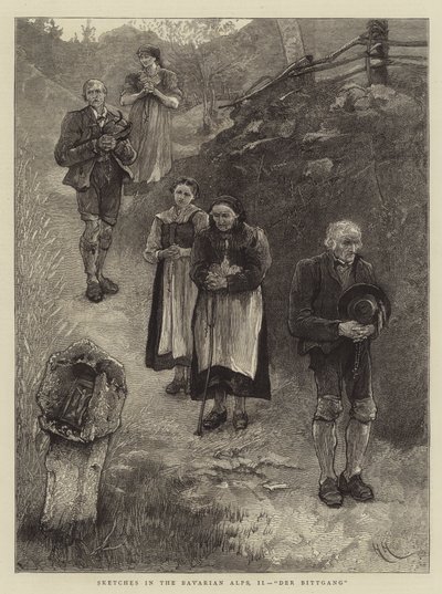 Bocetos en los Alpes Bávaros, II, Der Bittgang de Hubert von Herkomer