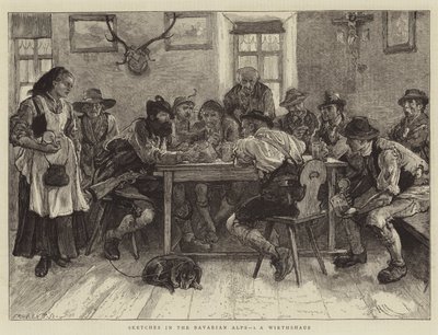 Bocetos en los Alpes Bávaros, I, un Wirthshaus de Hubert von Herkomer
