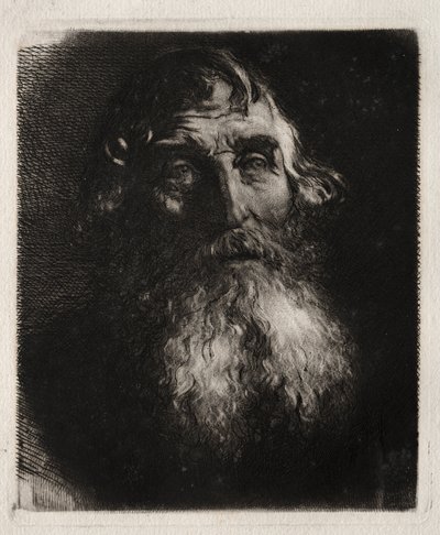 Estudio de la cabeza de un anciano de Hubert von Herkomer