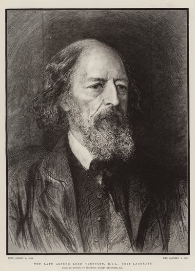 El difunto Alfred Lord Tennyson, DCL, Poeta Laureado de Hubert von Herkomer