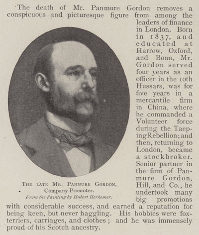 El difunto Sr. Panmure Gordon, promotor de la compañía de Hubert von Herkomer