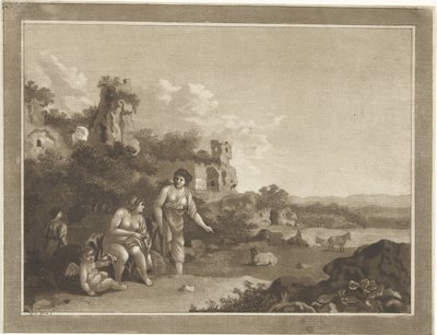 paisaje con ninfas de Hubertus van Hove