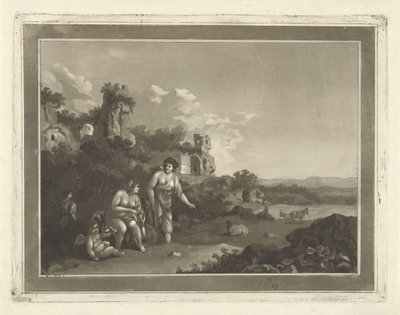 paisaje con ninfas de Hubertus van Hove