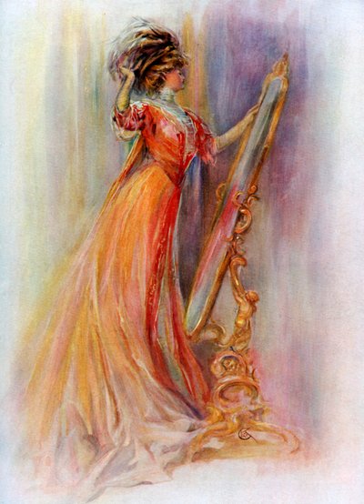 Mujer admirándose en un espejo, 1908-1909 de Hubner and Wilson